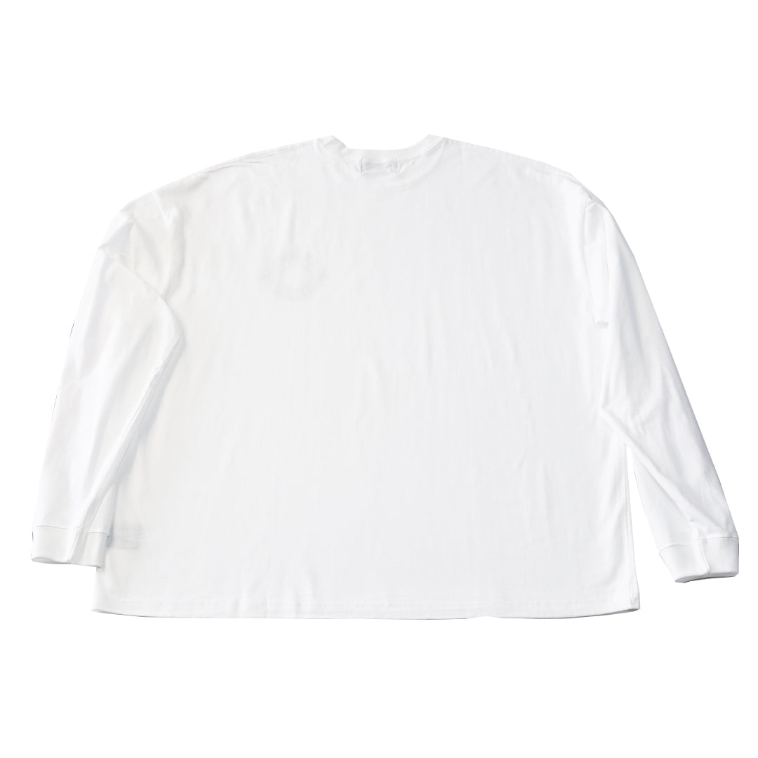 ONENINE FIRE PATTERN LONG Tee / WHITE x BLUE