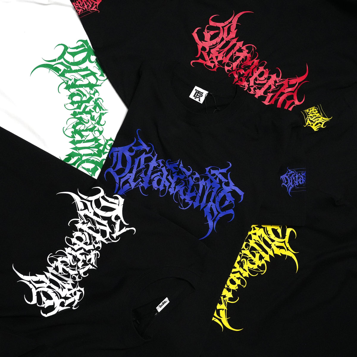 DETARAME METAL LOGO Tee / BLACK x BLUE / Silkscreen