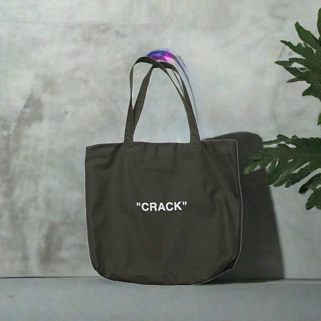"CRACK" HAND BAG / KHAKI