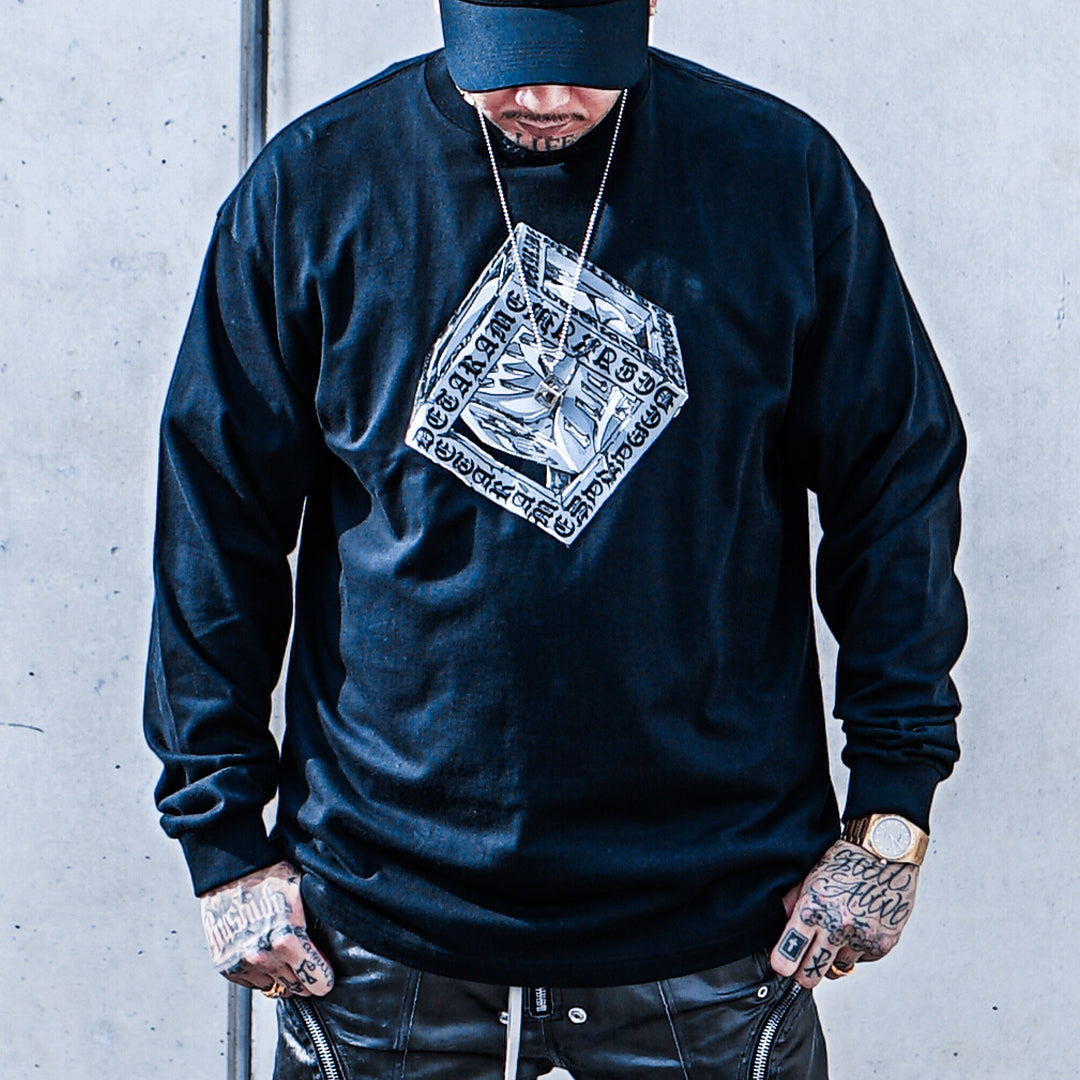 dice tee L/S / black
