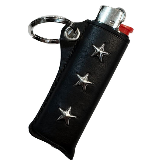 Lighter Sleeve STAR Cow leather / Made in JAPAN