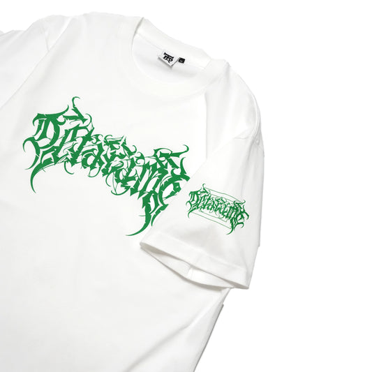 DETARAME METAL LOGO Tee / WHT x GRN / Silkscreen