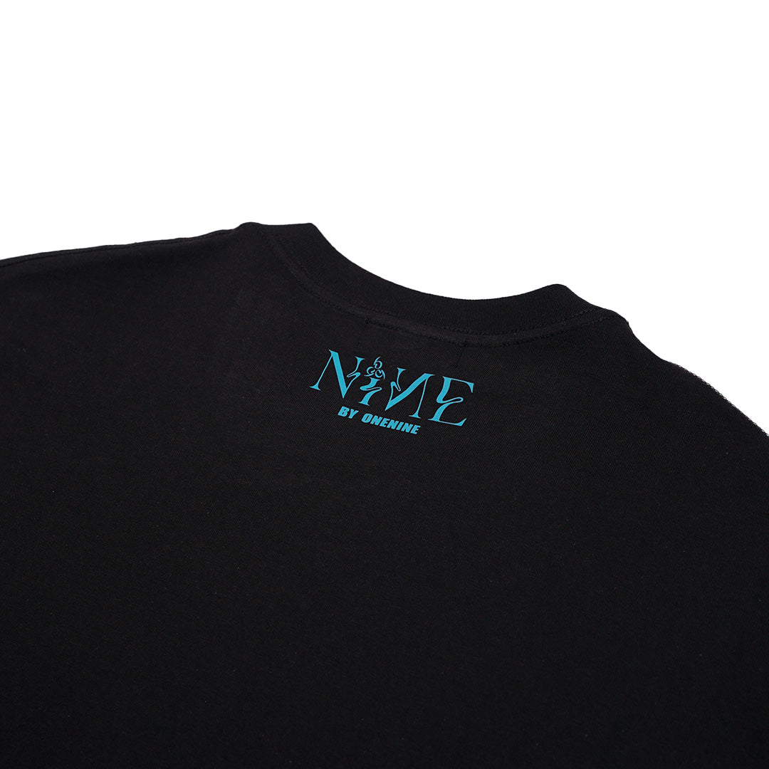 Basic tee BLK x turquoise / NINE